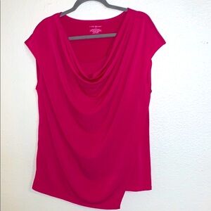Lane Bryant Women's Pink Drape Neck Top